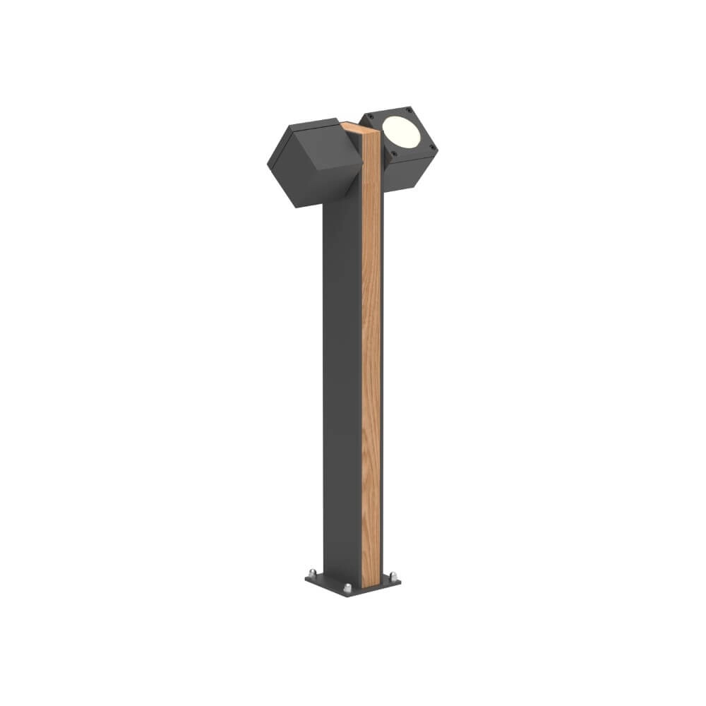Tuinspot Q-Bic Teak 2 60cm hout-antraciet