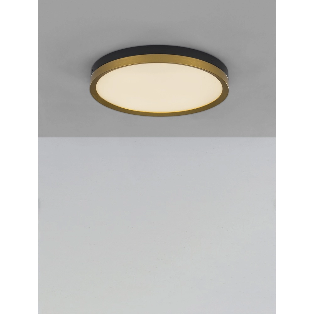 Plafonniere Cantria zwart met goud Ø 40cm Lyora 5212017439833