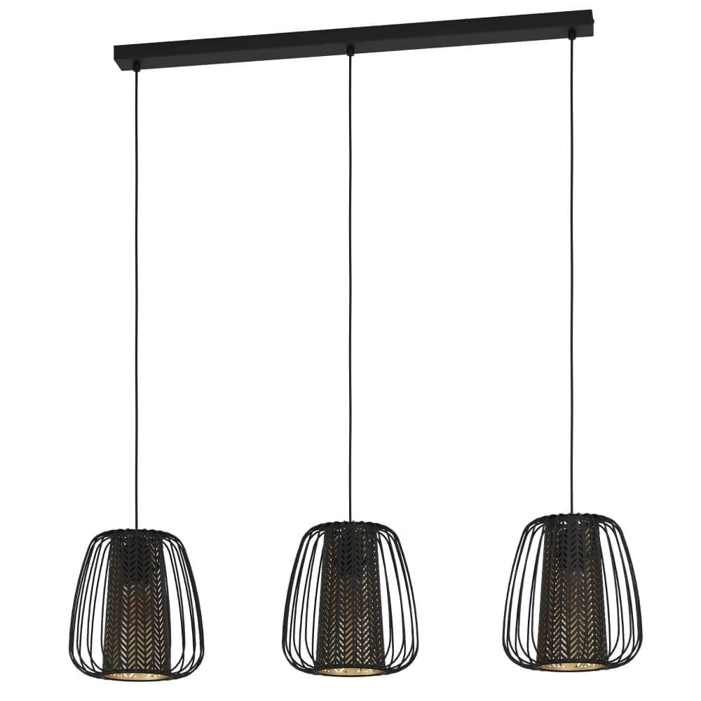 Eetkamer hanglamp Curasao zwart met goud