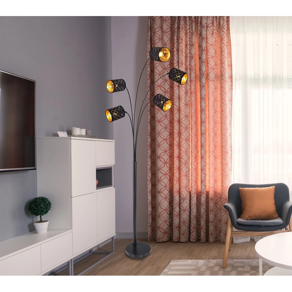 Vloerlamp Clarke zwart Globo 9007371415953