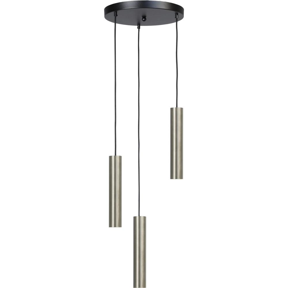 Hanglamp Run Ø35 ronde plaat - 3x GU10 - nikkel mat