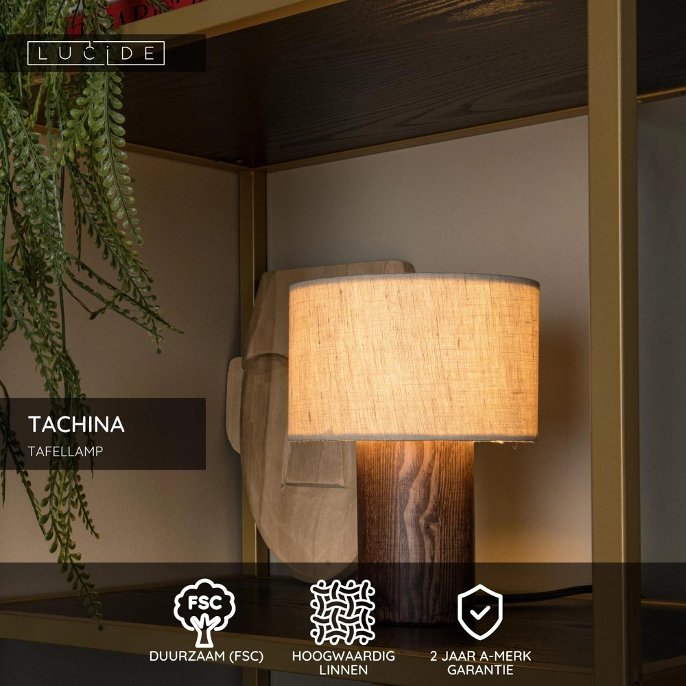 Tafellamp Tachina hout E14 Lucide 5411212061508