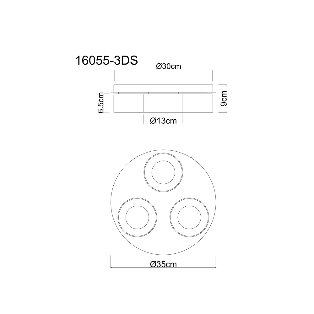 Design plafondlamp Higgins zwart 3-lichts Globo 9007371578894