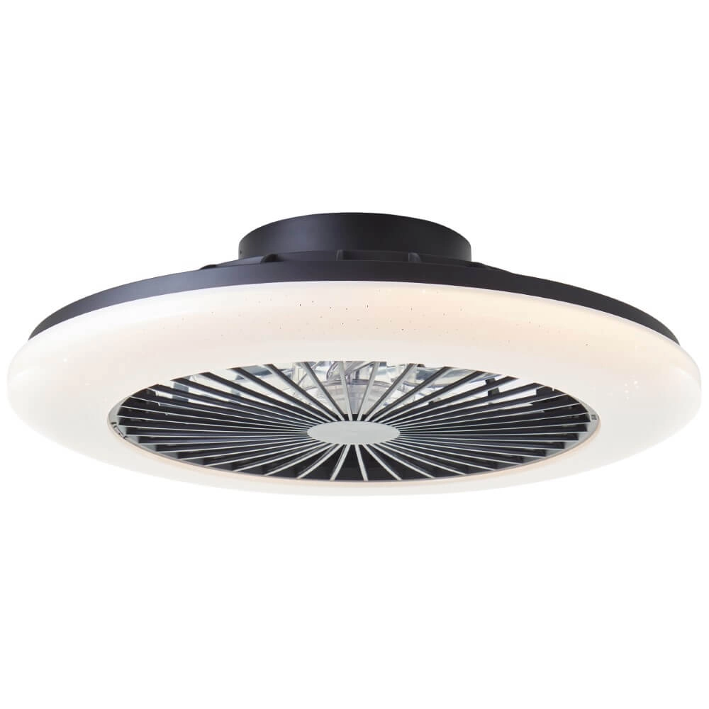 Zwarte ventilator Salerno met RGB functie Brilliant 4004353435881