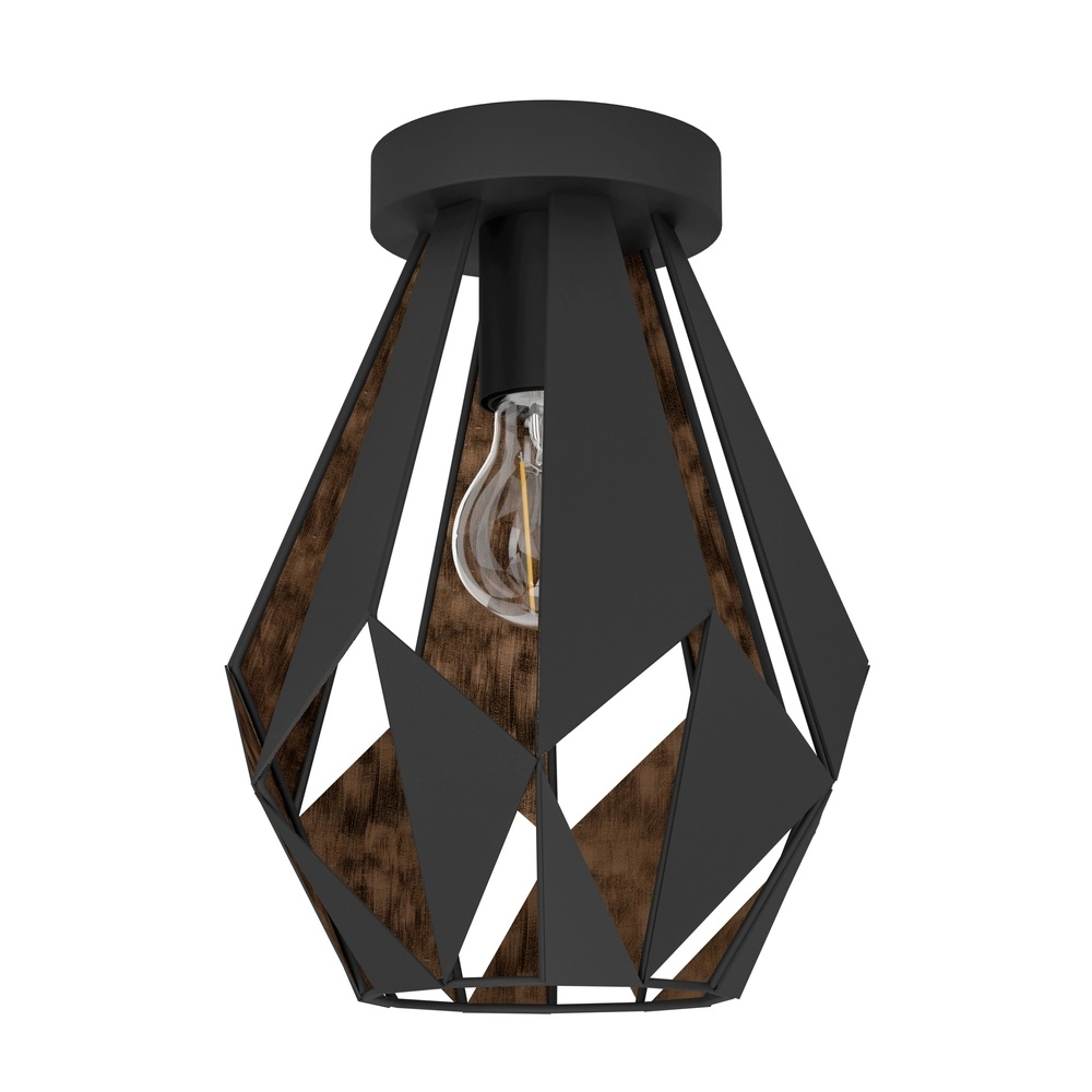Plafondlamp Carlton 1 Ø 20cm - zwart