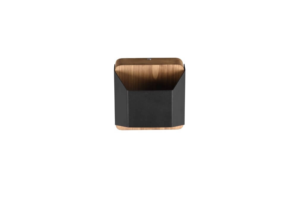 Wand lamp Arino 12cm zwart met houtbruin Trio 4017807502756
