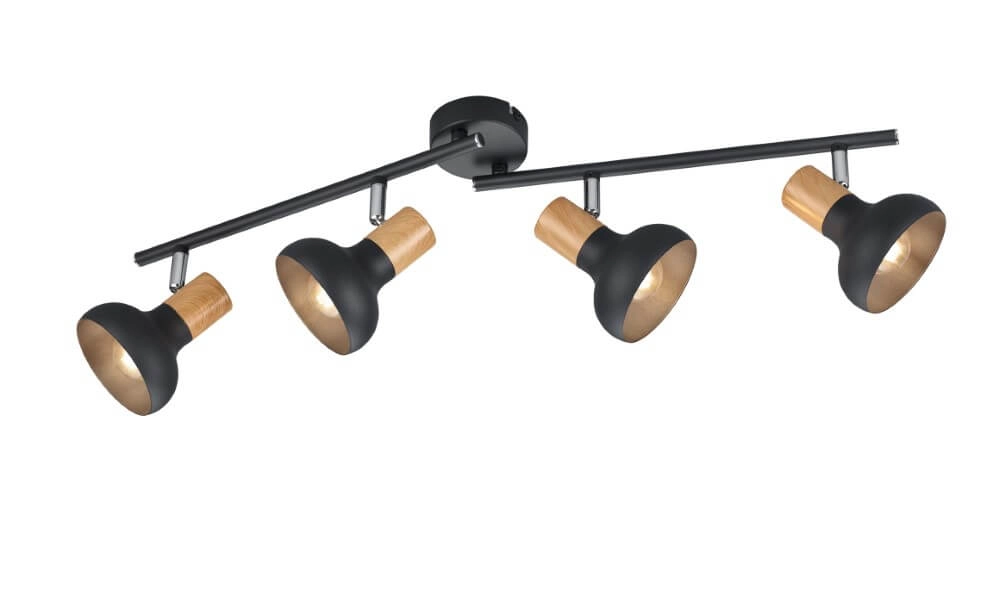 Plafondlamp Latika 4-lichts zwart