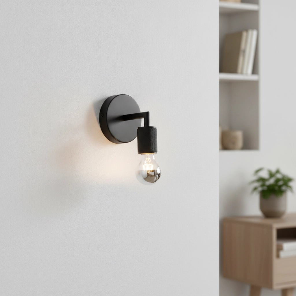 Minimalistische wandlamp Royal zwart
