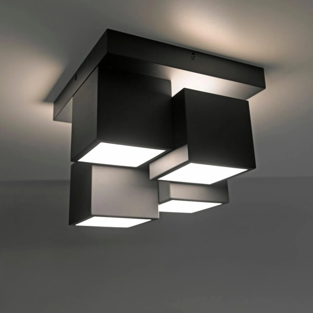 Zwarte plafondlamp Tetris zwart Just Light 4043689004538