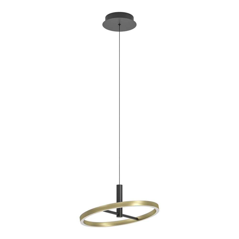 Hanglamp Brest 1-lichts zwart met goud
