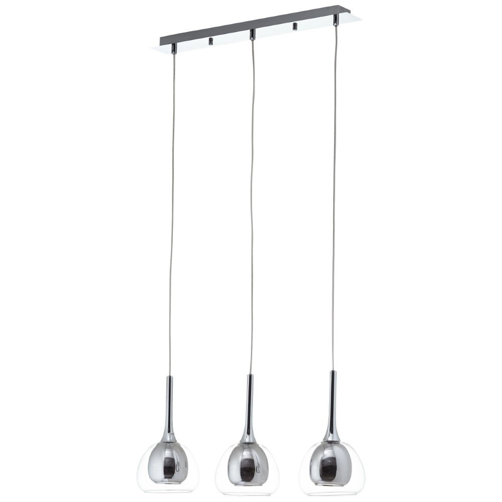 Eetkamer hanglamp Hadan chroom met smoke glas Brilliant 4004353360848