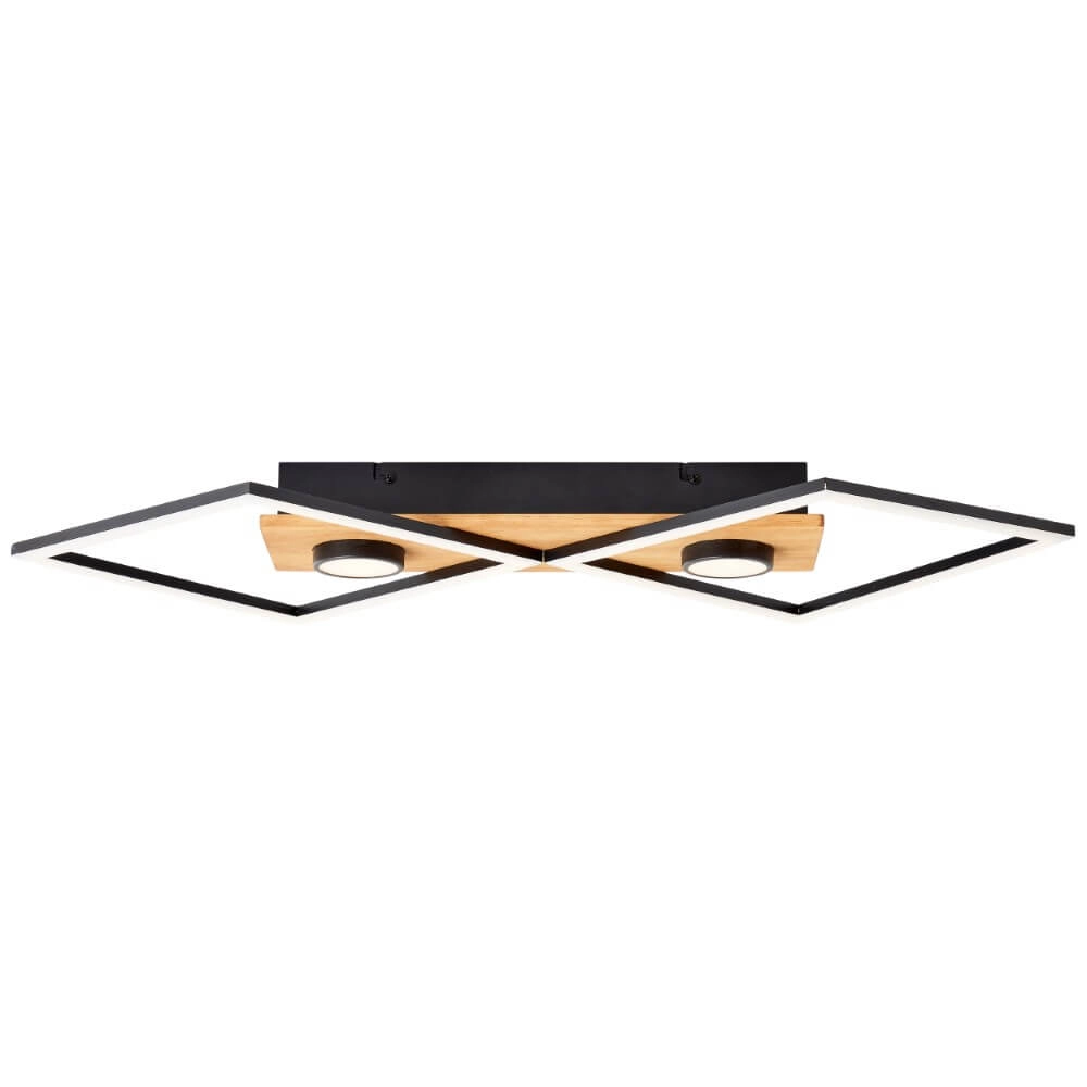Houten led plafondlamp Woodbridge M