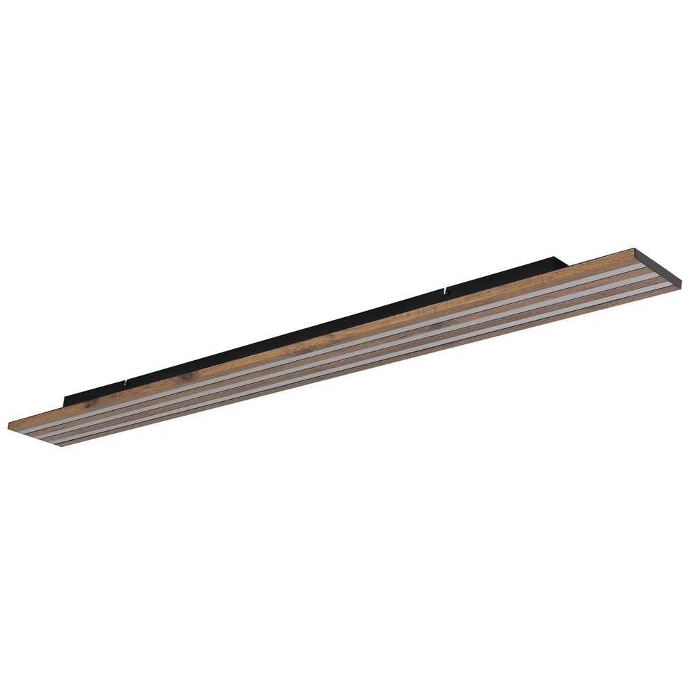 Plafondlamp Hayden zwart met hout Globo 9007371586585