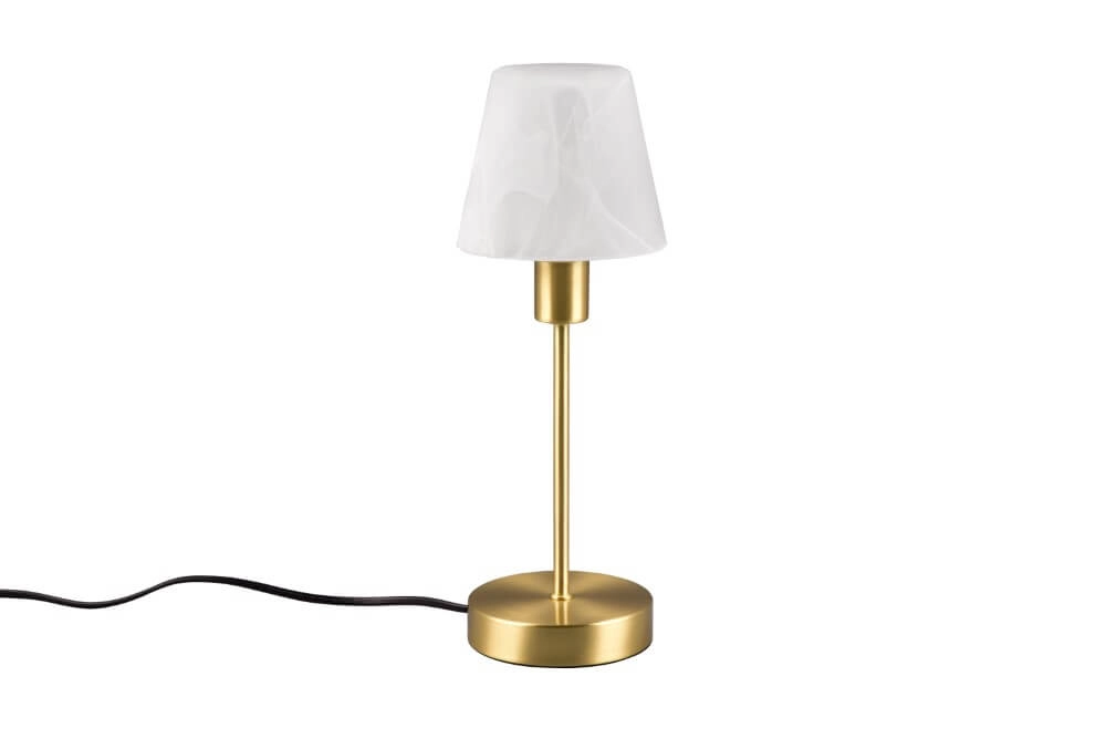 Tafellampje Luis Ii goud met wit glas Trio 4017807551297