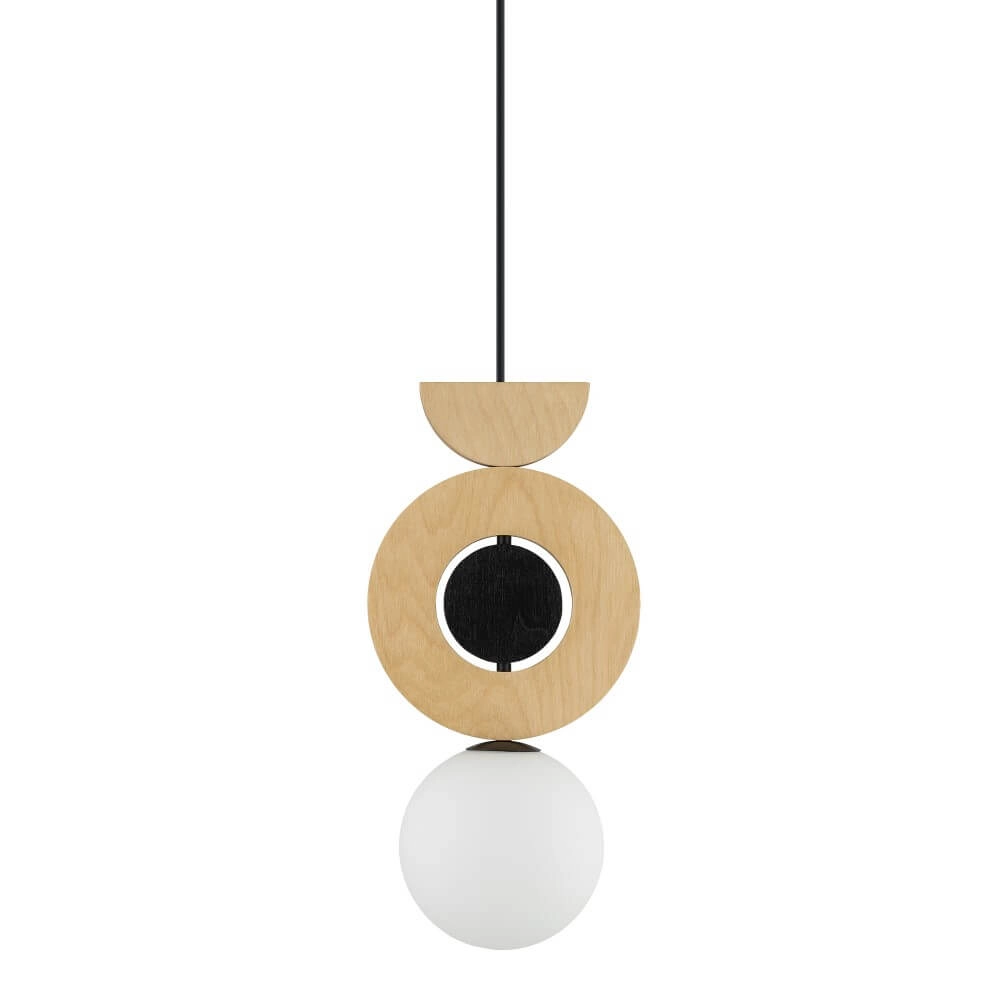 Design hanglamp Drops Wood B 1-lichts hout Lyora 5903139111744