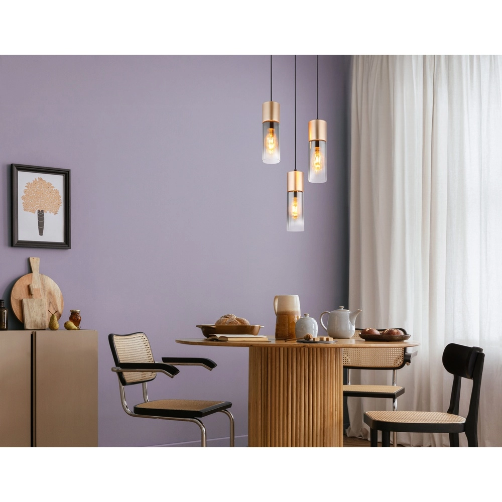 3-lichts hanglamp Annika bruin design Globo 9007371528905