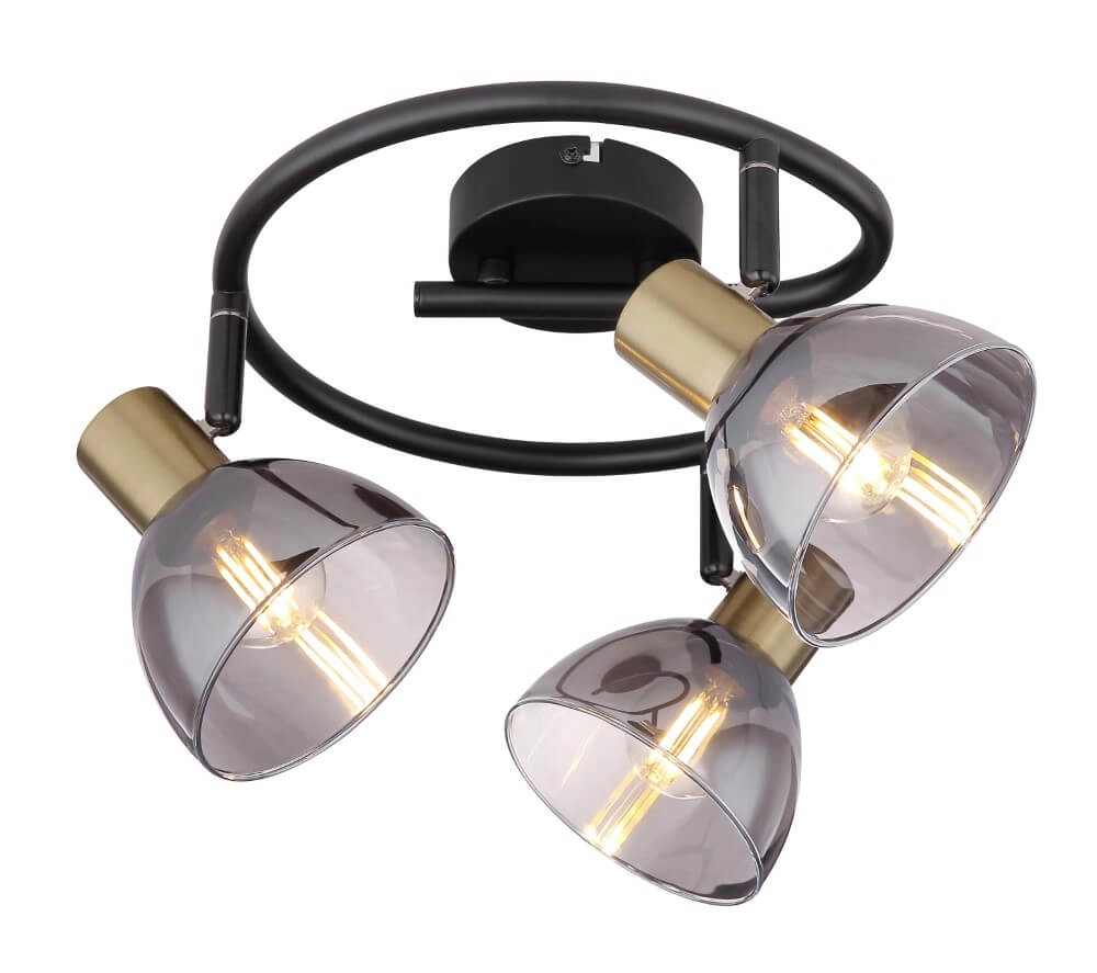 3-lichts plafondlamp Jay zwart met goud Globo 9007371399390