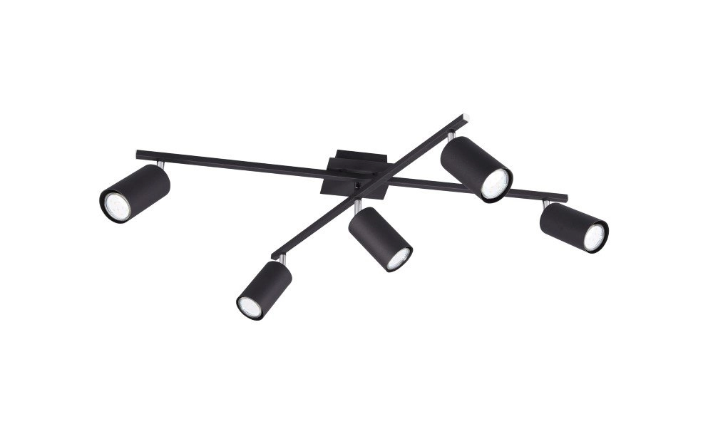 Plafondlamp Marley 5-lichts mat zwart