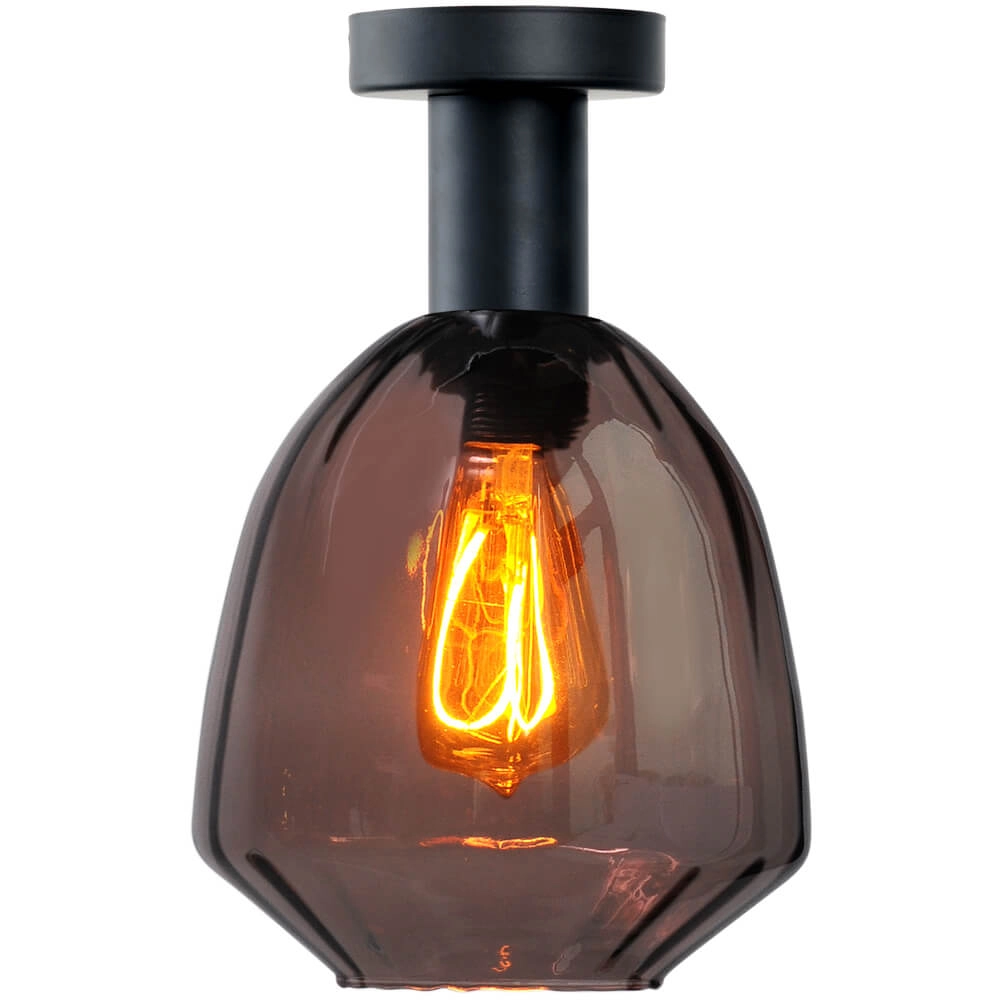 Plafondlamp - Ø 20cm - Porto met Nicolette red glas