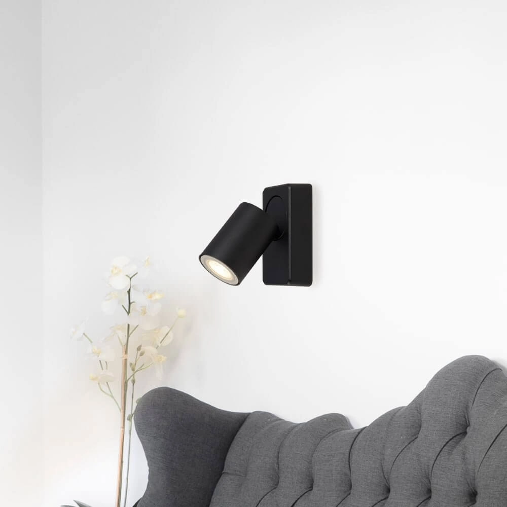 Plafondlamp Moon 1 rechthoekig zwart Lyora