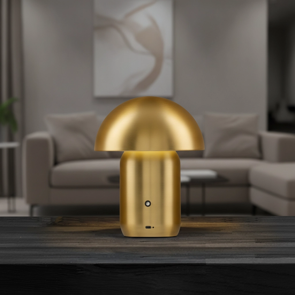 Design tafellamp Pois oplaadbaar goud
