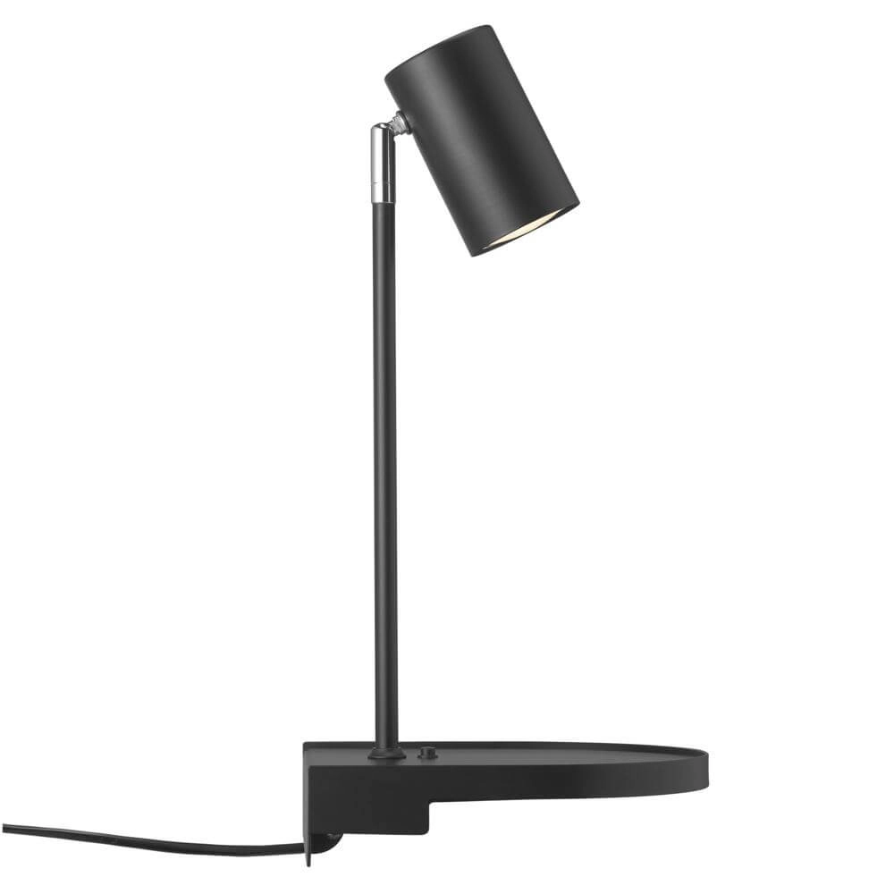 Zwart muurlampje Cody met usb-aansluiting