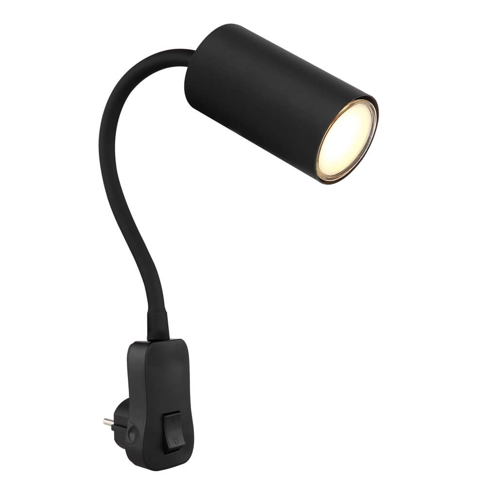 Zwarte lamp Robby stopcontact