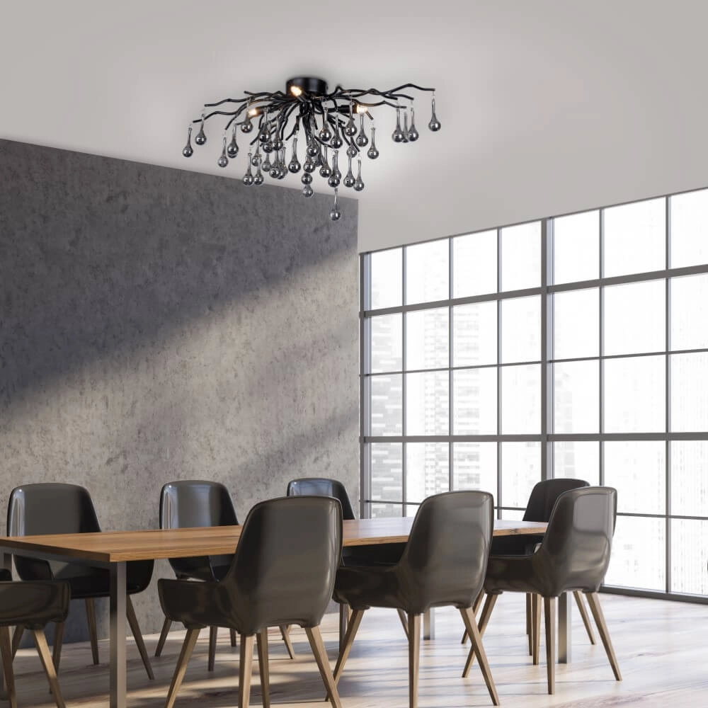 Kroonluchter Icicle zwart 60cm Paul Neuhaus 4012248377574