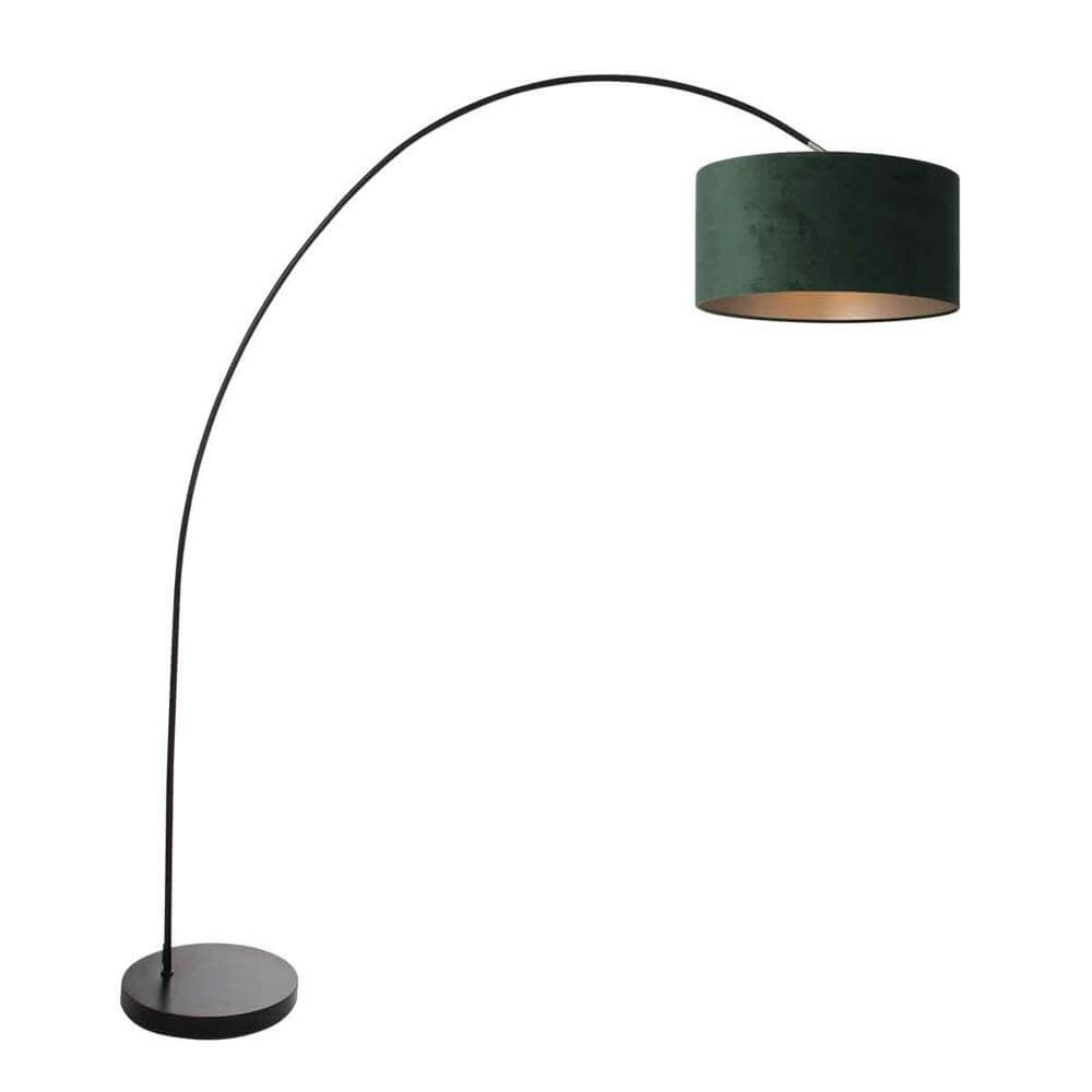 Booglamp Solva zwart met groene kap