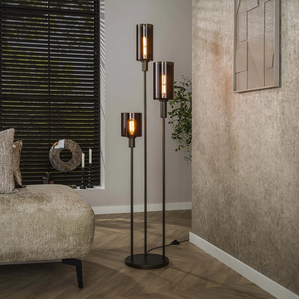 Vloerlamp Sepiora Sienna bruin - donker glas Lyora 8716803513440