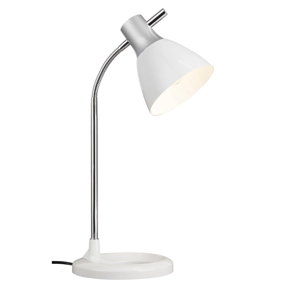 Bureaulamp Jan zilver met wit