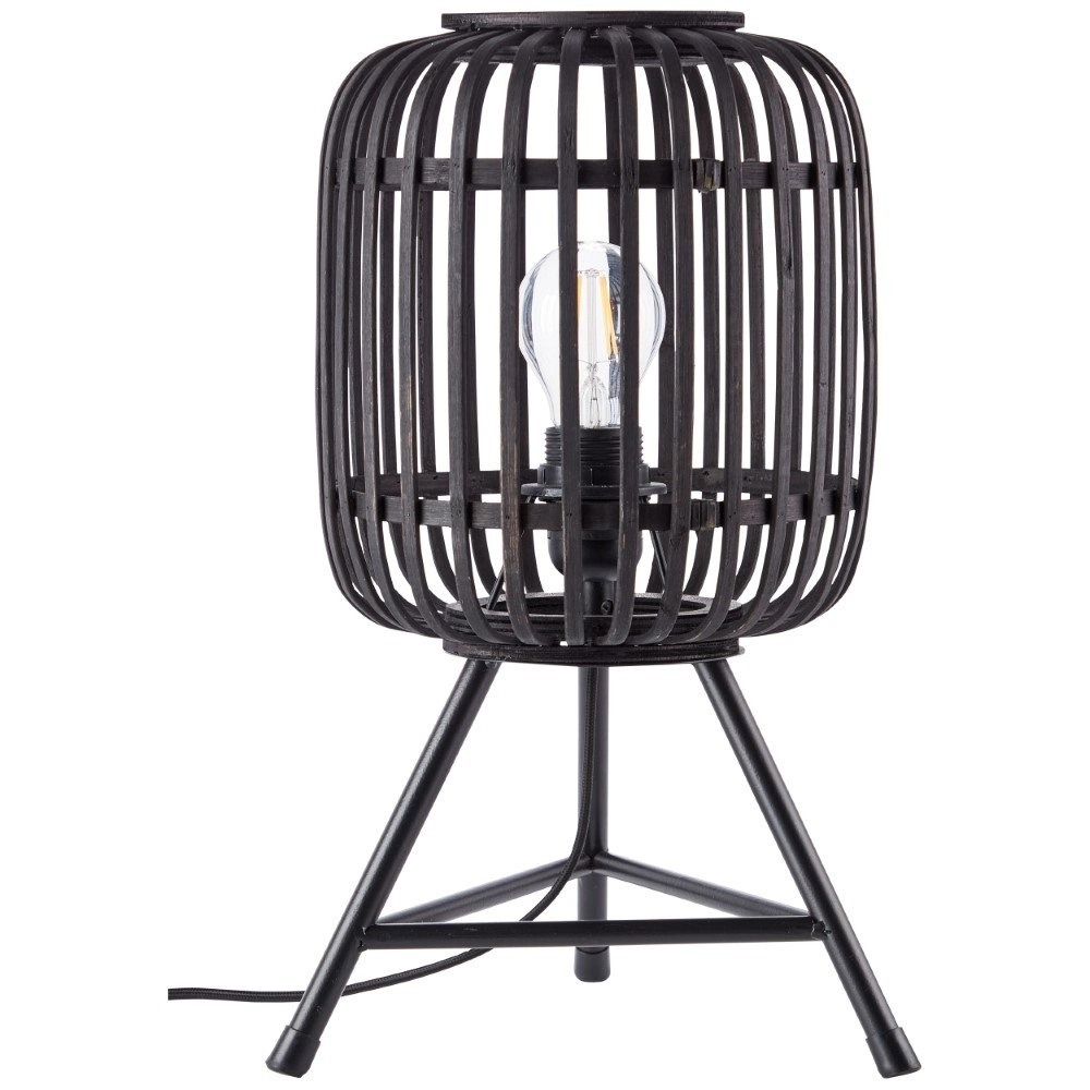 Tafellamp Woodrow Tripod zwart hout