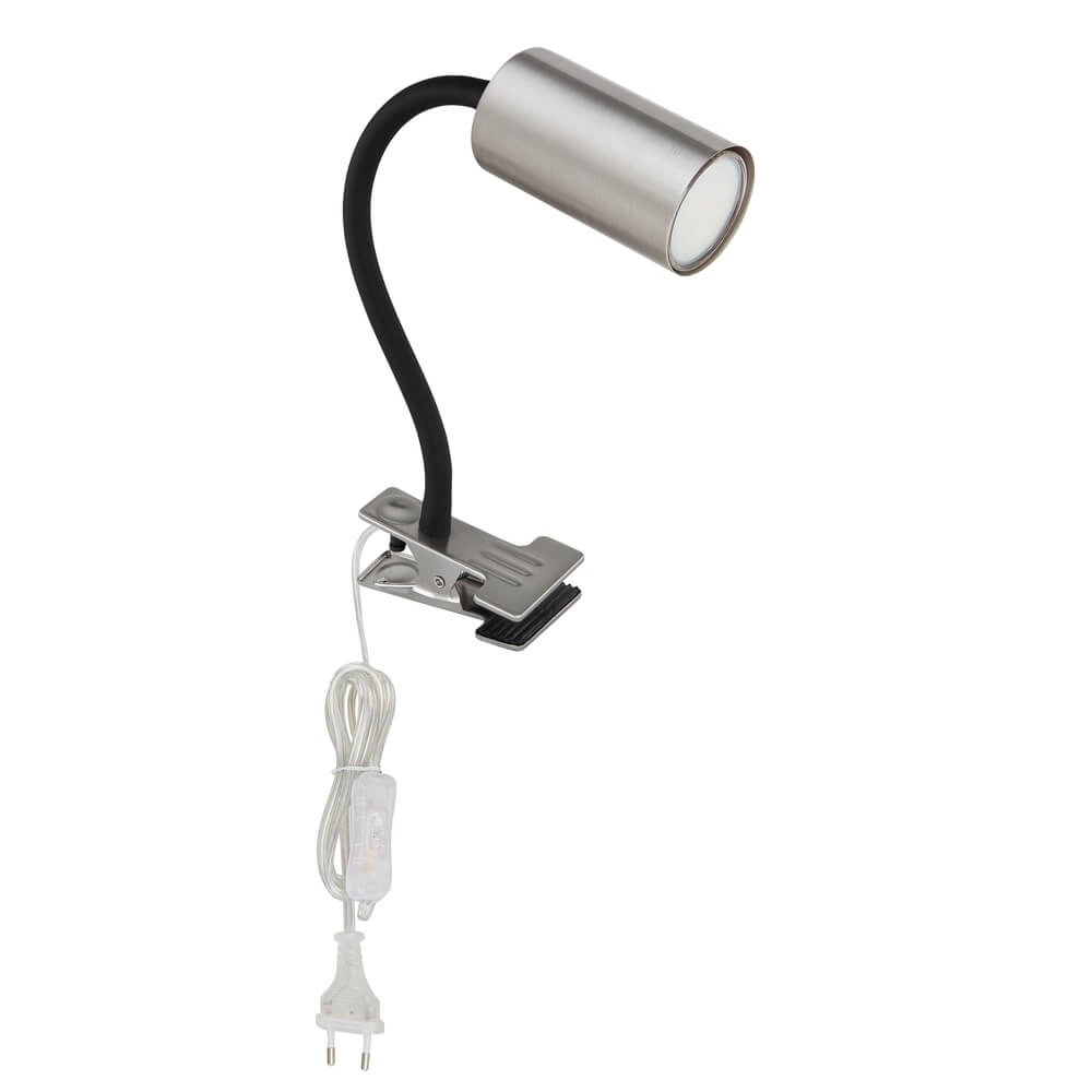 Zwarte klemlamp Robby met nikkel Globo 9007371430888