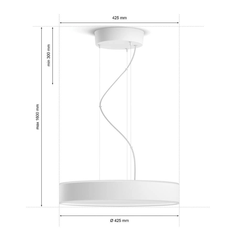 Hanglamp Hue Enrave - White Ambiance Ø 42,5cm wit Philips 8718696176573
