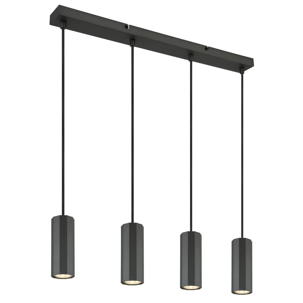 Grijze hanglamp James 4-lichts