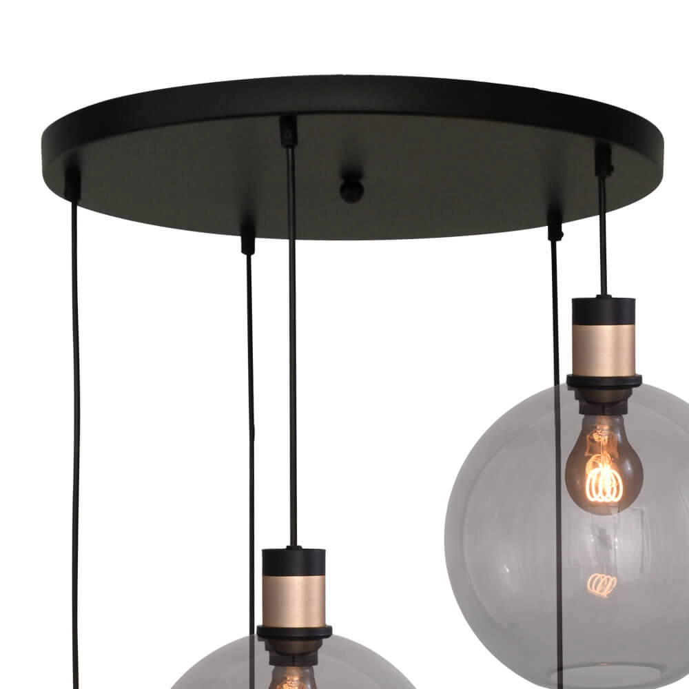 Vide hanglamp Lazise 2 5x Ø 25cm goud met zwart Masterlight 8718121303888