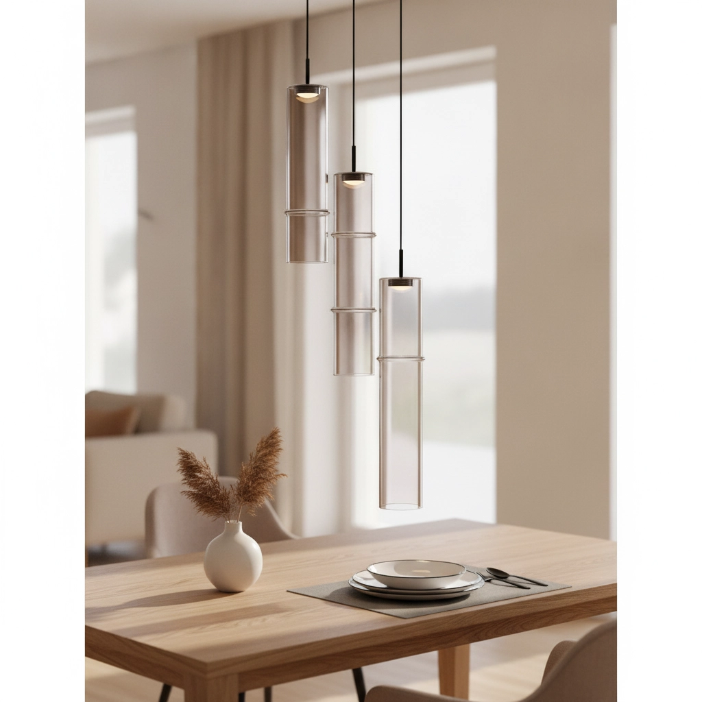 Unieke hanglamp Sano 3-lichts smoke glas