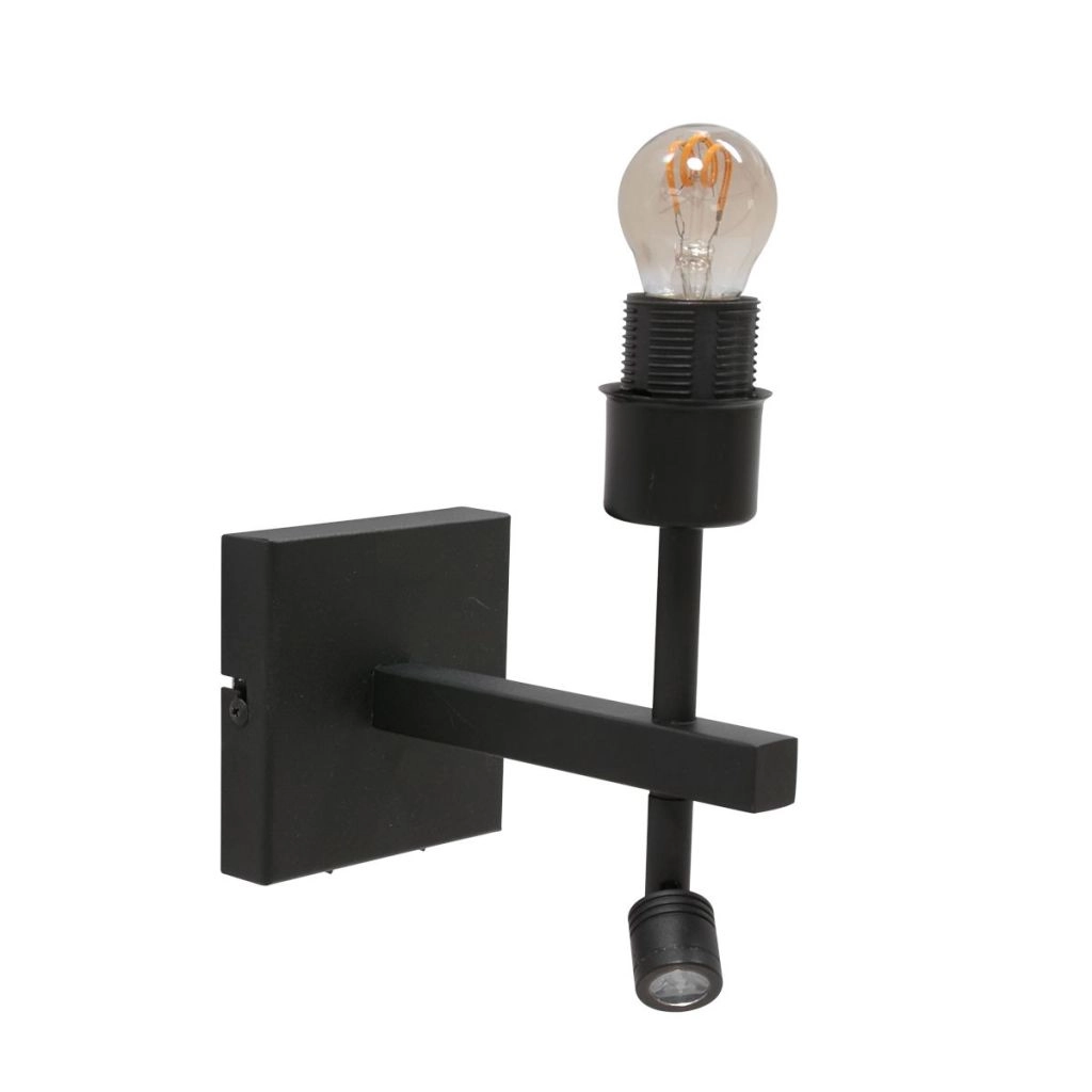 Zwart bedlampje Stang met kurk kapje Ø20cm Steinhauer 8712746180534