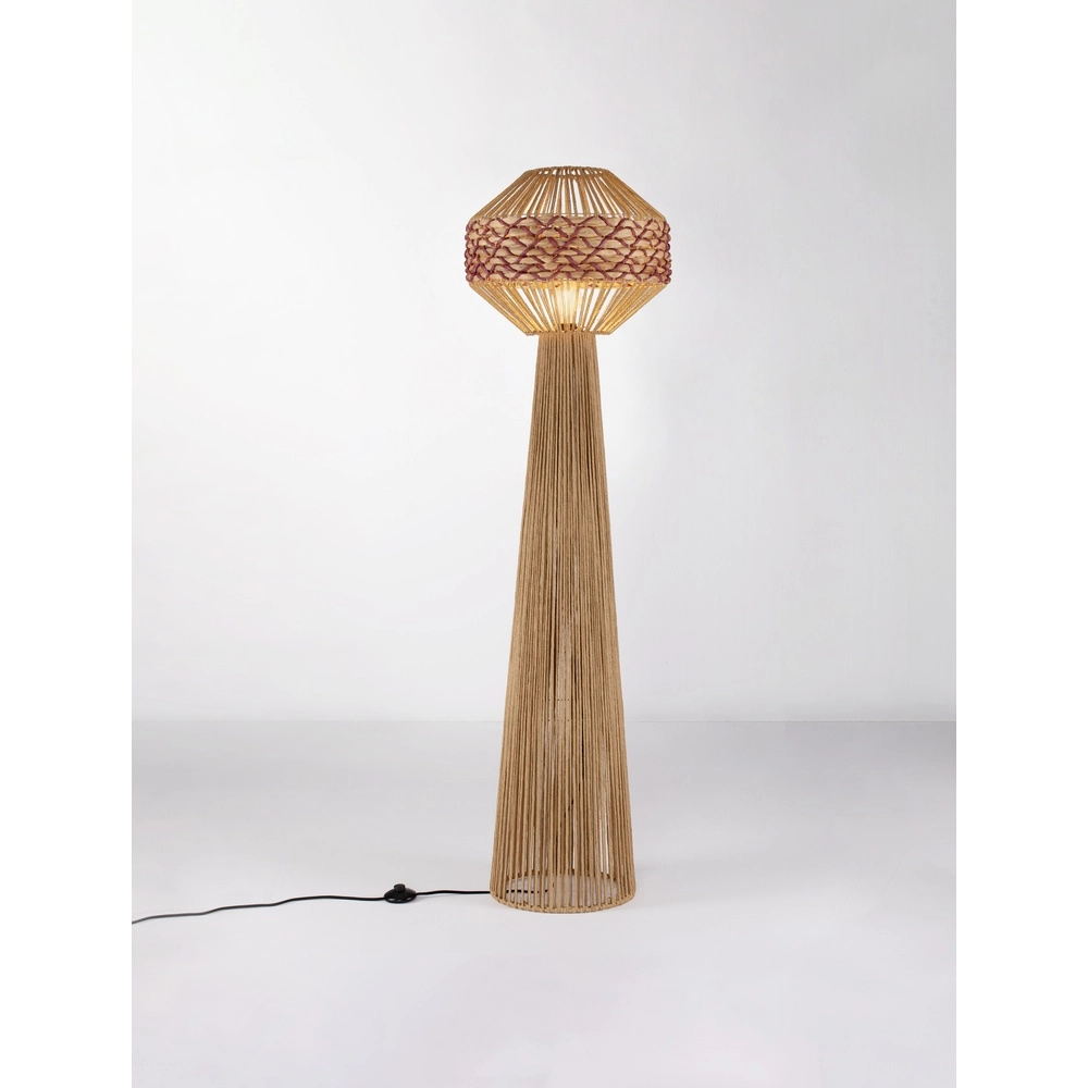 Vloerlamp Mapi Ø 42cm rood met bruin