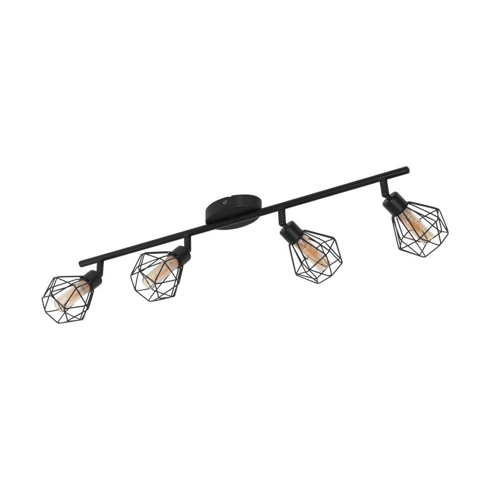 Spot Zapata 1 4-lichts zwart met amberglas