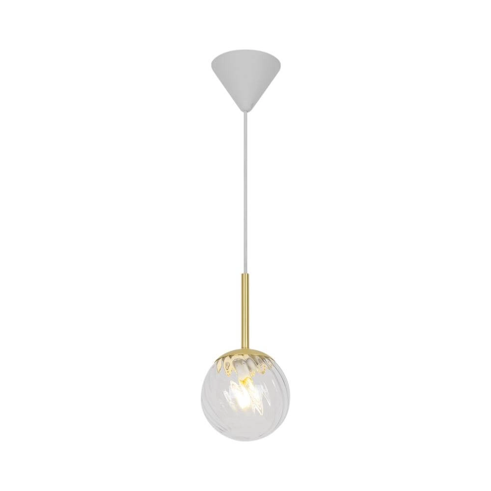 Glazen hanglamp Chisell messing Ø 15cm