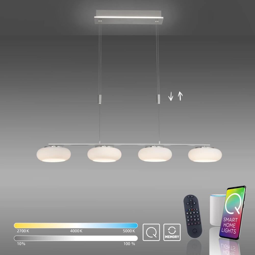 4-lichts hanglamp Q-Etienne metaal recht Paul Neuhaus 4012248350461