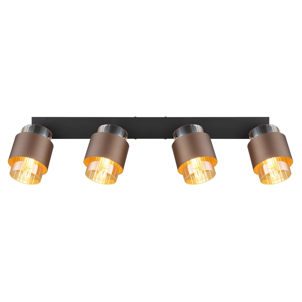Design plafondlamp Milley 4-lichts zwart Globo 9007371589340