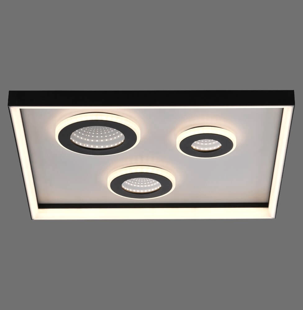 Vierkante plafondlamp Dune zwart Paul Neuhaus 4012248384916