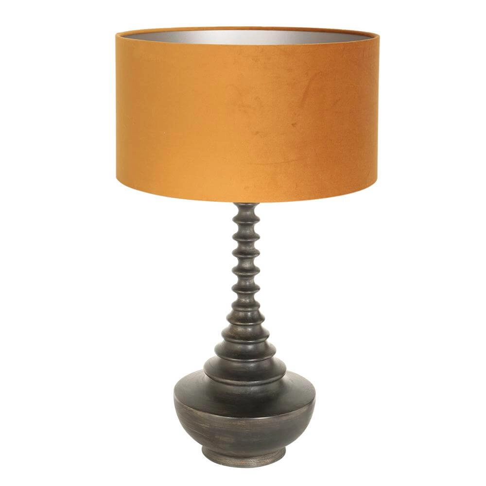 Unieke tafellamp Bois met gouden kap