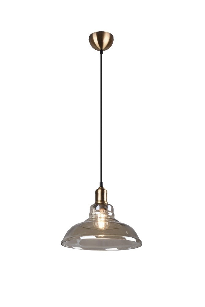 Glazen hanglamp Aldo Ø 28cm oud koper