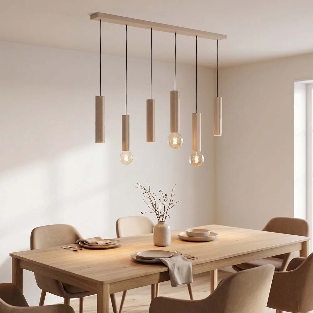 Design hanglamp Fariolo 6-lichts zand bruin recht Eglo 9008606391646