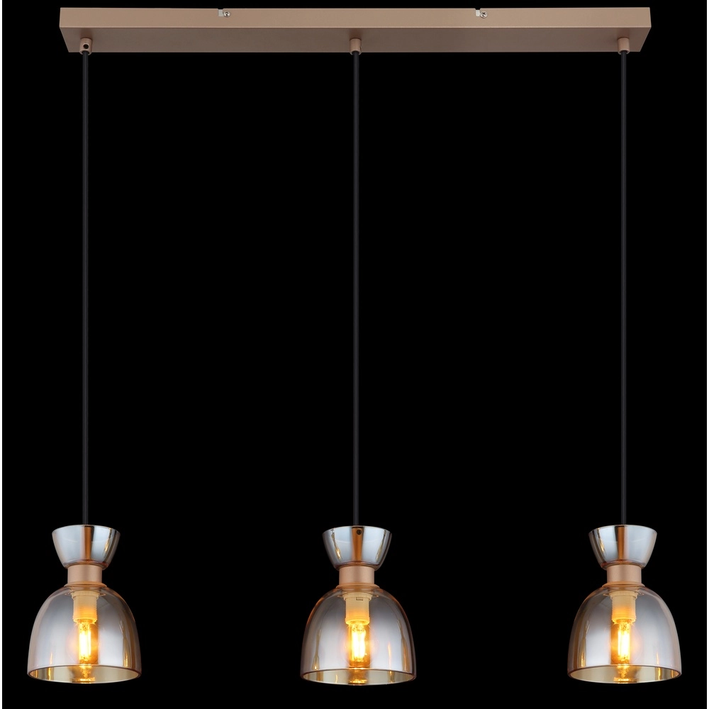 Design hanglamp Massey koffie bruin 3-lichts Globo 9007371533503