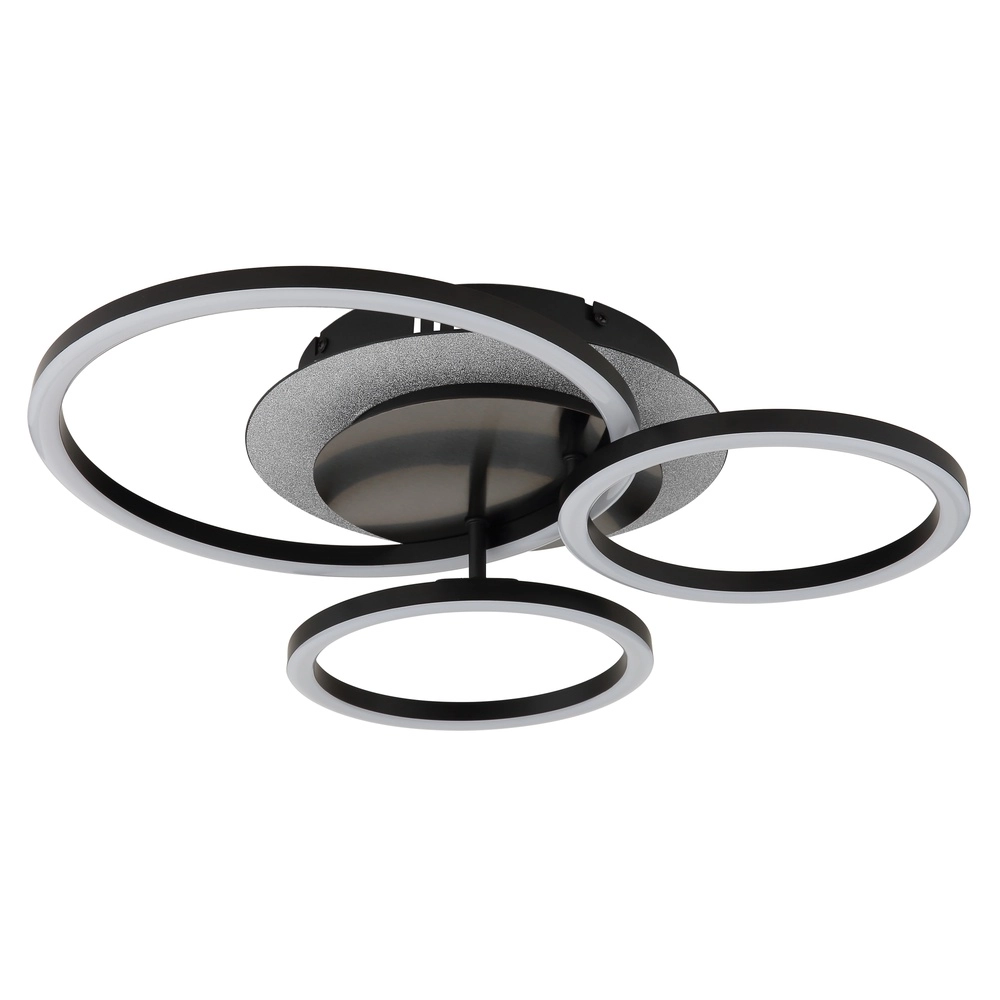 Zwarte plafondlamp Norberto 3 ringen Globo 9007371572830