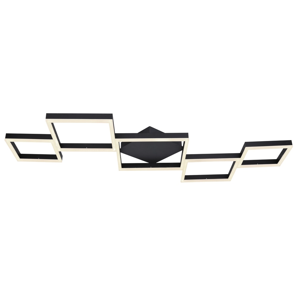 Moderne plafondlamp Kurio vierkantjes zwart Globo 9007371411788